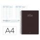 Agenda Espiral LIDERPAPEL CLASSIC A4 2026 S/V Negro Papel 70 gr FSC