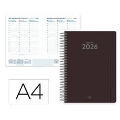 Agenda Espiral LIDERPAPEL CLASSIC A4 2026 S/V Negro Papel 70 gr FSC