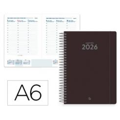 Agenda Espiral LIDERPAPEL CLASSIC A6 2026 S/V Negro Papel 70 gr FSC