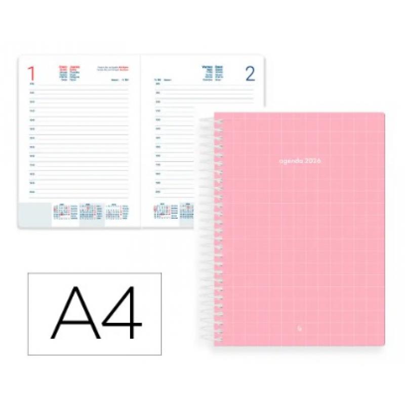 agenda-espiral-liderpapel-gazi-a4-2026-d-p-rosa-papel-70-gr-fsc