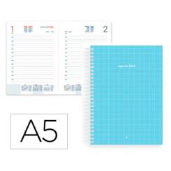 Agenda Espiral LIDERPAPEL GAZI A5 2026 D/P Azul Claro Papel 70 gr FSC