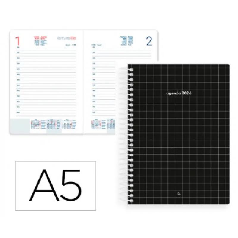 agenda-espiral-liderpapel-gazi-a5-2026-d-p-negro-papel-70-gr-fsc