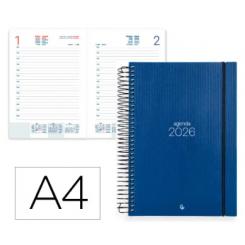 Agenda Espiral LIDERPAPEL OLBIA A4 2026 D/P Azul Papel 60 gr FSC