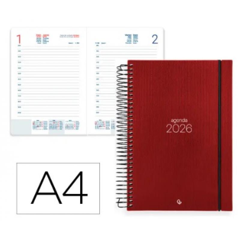 agenda-espiral-liderpapel-olbia-a4-2026-d-p-rojo-papel-60-gr-fsc