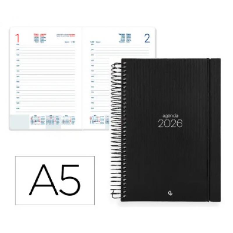 agenda-espiral-liderpapel-olbia-a5-2026-d-p-negro-papel-60-gr-fsc