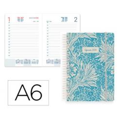 Agenda Espiral LIDERPAPEL SANTORINI A6 2026 D/P Azul Papel 60 gr FSC