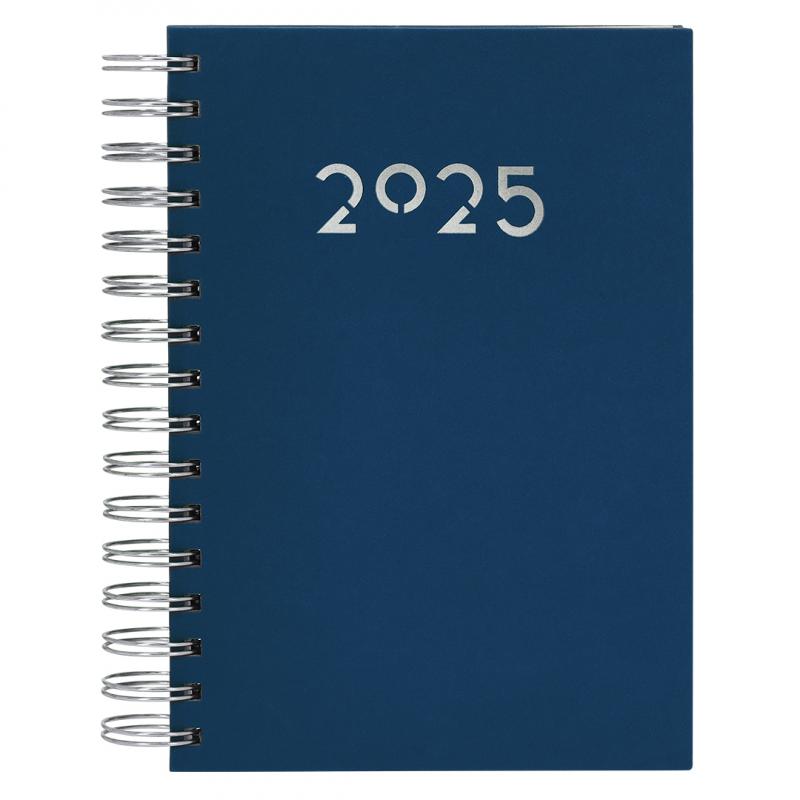 Agenda Witra 2025 A5 con espiral D/P color azul marino (PERSONALIZABLE)