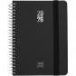 AGENDAS FANCY A6 S/V TELA ESPIRAL METALICA CUATRILINGUE NEGRO FSC GRAFOPLÁS