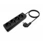 AISENS Base múltiple Regleta 4 tomas sin interruptor con cable 1.5mm negro, 1.4m