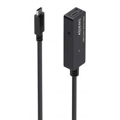 AISENS Cable USB 3.2 Gen1x1 prolongador con Amplificador, USB-C/M-USB-C/H, Negro, 5.0m