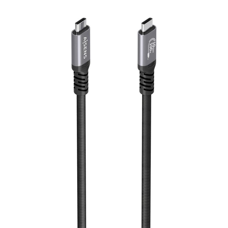 aisens-cable-usb-32-gen2-aluminio-10gbps-8k30hz-5a-100w-e-mark-tipo-usb-c-m-usb-c-m-negro-40m