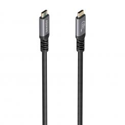 AISENS Cable USB 3.2 Gen2x2 Aluminio 20Gbps 8K@30Hz 5A 100W E-Mark, Tipo USB-C/M-USB-C/M, Negro, 3.0m