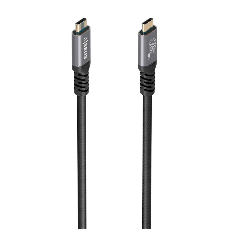 aisens-cable-usb-32-gen2x2-aluminio-20gbps-8k30hz-5a-100w-e-mark-tipo-usb-c-m-usb-c-m-negro-30m