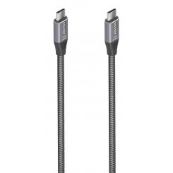 AISENS Cable USB 3.2 Gen2x2 Aluminio 20Gbps 8K@30Hz 5A 100W E-Mark, Tipo USB-C/M-USB-C/M, Gris, 3.0m