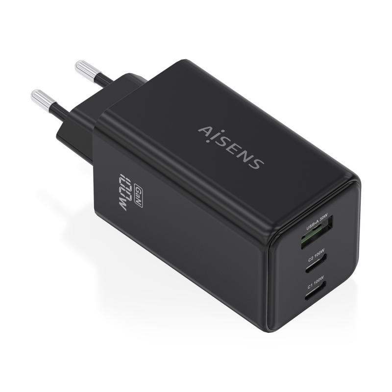 aisens-cargador-gan-100w-2x-usb-c-pd30-qc40-qc50-1x-usb-a-qc30-negro