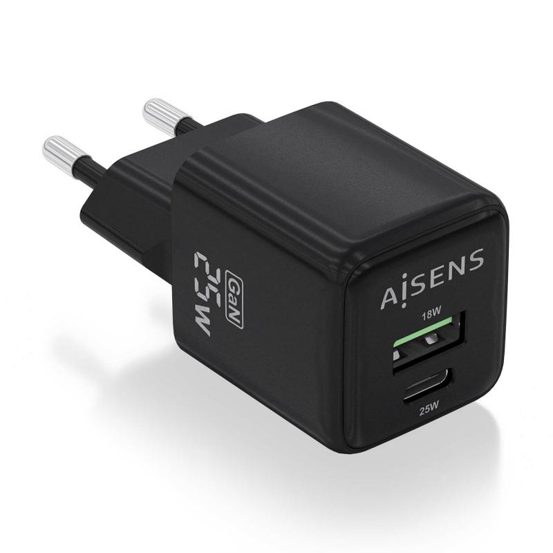 aisens-cargador-gan-25w-1xusb-c-pd30-qc40-1xusb-a-qc30-negro