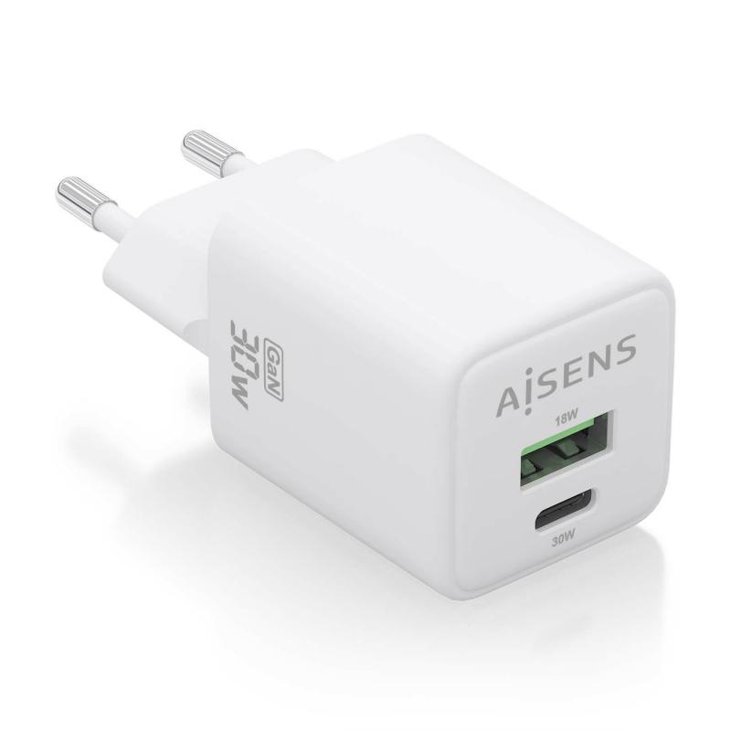 aisens-cargador-gan-30w-1xusb-c-pd30-qc40-1xusb-a-qc30-blanco