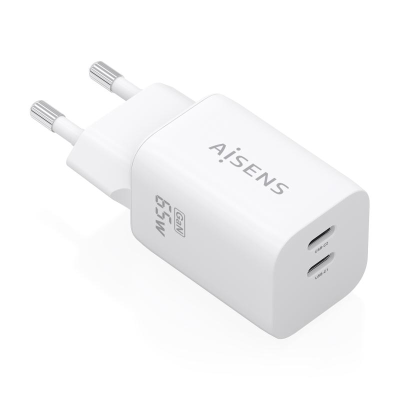 aisens-cargador-gan-65w-2xusb-c-pd30-qc40-blanco
