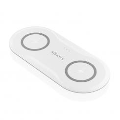 AISENS Cargador Inalambrico USB-C 15W 2 en 1 Para Movil Auriculares, Blanco