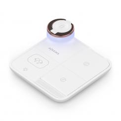 AISENS Cargador Inalambrico USB-C 4 en 1 De 15W Para Movil, Apple Watch, Auriculares Con Estuche De Carga, Blanco