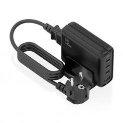 AISENS Cargador Sobremesa GaN 140W, 3x USB-C PD3.1 QC4.0 QC5.0, 1x USB-A QC3.0, Negro