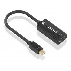 AISENS Conversor MINI DP a HDMI 4K@60Hz, MINI DP/M-HDMI/H, Negro, 15cm