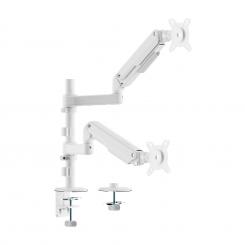 AISENS Soporte de Mesa Eco Contrapeso Giratorio e Inclinable para Monitor/TV 9kg (3 PIVOTES, 2 BRAZOS) de 17-32, Blanco