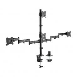 AISENS Soporte de Mesa Eco Giratorio e Inclinable para 4 Monitores 8kg (4 Pivotes, 2 Brazos) de 13