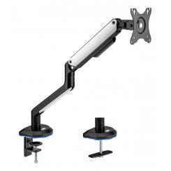 AISENS Soporte De Mesa RGB Gaming Contrapeso Giratorio E Inclinable Para Monitor/TV 9kg (3 Pivotes, 1 Brazo) De 17-32, Negro-Blanco