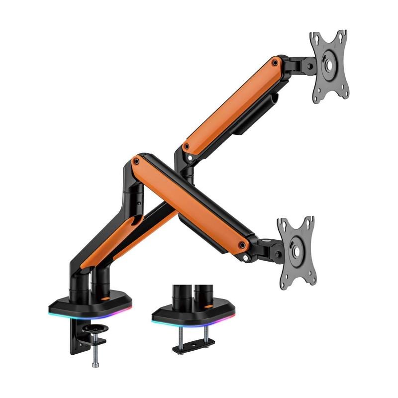 aisens-soporte-de-mesa-rgb-gaming-contrapeso-giratorio-e-inclinable-para-monitor-tv-9kg-3-pivotes-2-brazos-de-17-32-negro-naranja