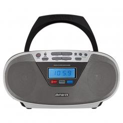 Aiwa BBTU-400SL sistema estéreo portátil Analógico y digital 6 W FM Plata Reproducción MP3