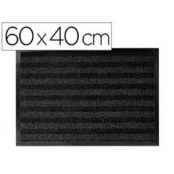 Alfombra para suelo Q-CONNECT premium para interiores antideslizante fibra polipropileno y fieltro gris 60x40 cm