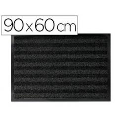 Alfombra para suelo Q-CONNECT premium para interiores antideslizante fibra polipropileno y fieltro gris 90x60 cm