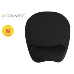 Alfombrilla para raton Q-CONNECT con reposamuñecas ergonomica de gel gris oscuro 262x225x25 mm
