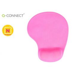 Alfombrilla para raton Q-CONNECT reposamuñecas de gel color rosa 190x230x20 mm