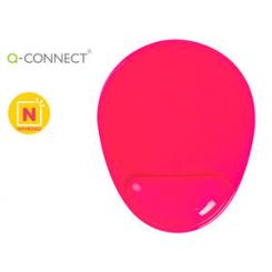 Alfombrilla para raton Q-CONNECT reposamuñecas de gel PVC color rosa 210x245x20 mm