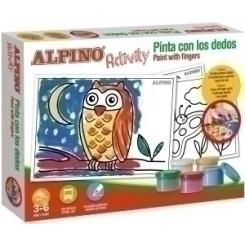 Alpino Alpino Activity Pinta Con Los Dedos Kit (5 Botes De Pintura De Dedos + 6 Laminas Colorear + Guia Uso)