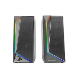 Altavoces 2.0 Mars Gaming Black 15W Jack 3,5mm Iluminacion Rgb Control De Volumen Entrada Jack