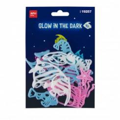 APLI Bolsa Pegatinas Peces Luminiscentes Colores 12 Uds