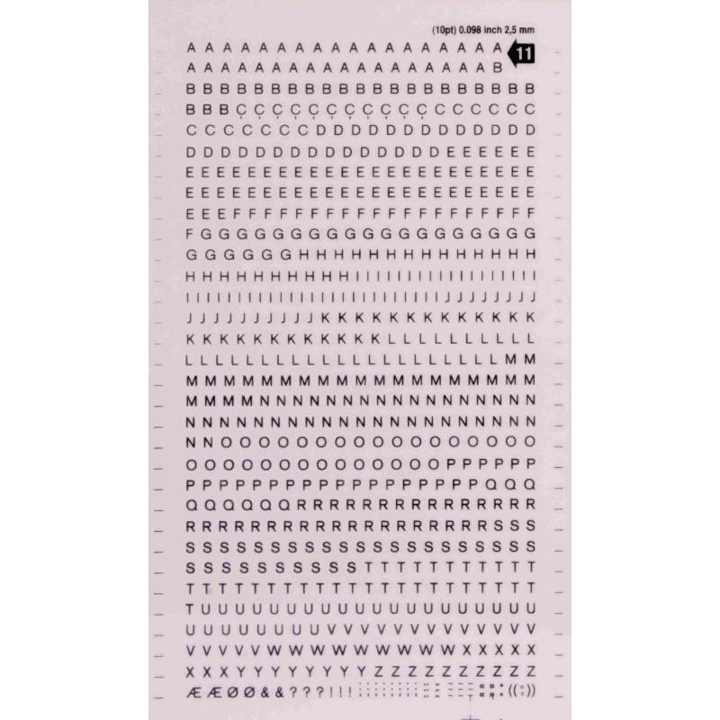 APLI Letras Transferibles Negras 2.5mm -1Hoja