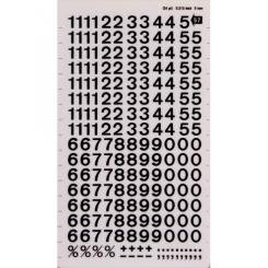 APLI Numeros Transferibles Negros 8mm-1Hoja