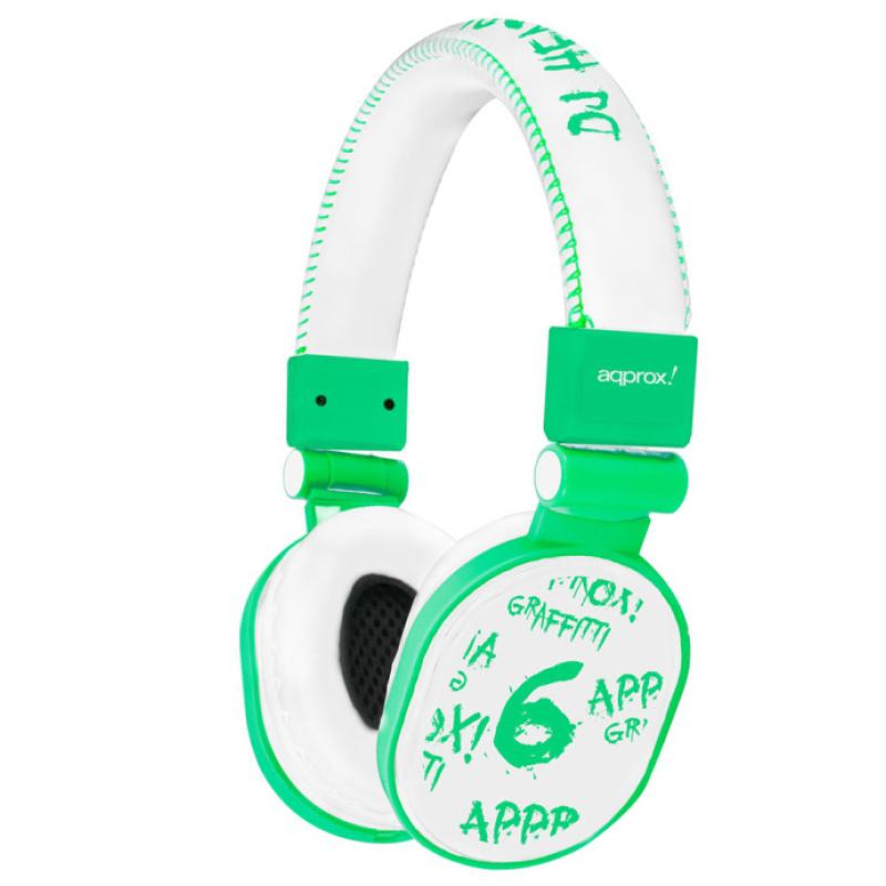 appdjglg-auricular-y-casco-auriculares-alambrico-musica-verde-blanco