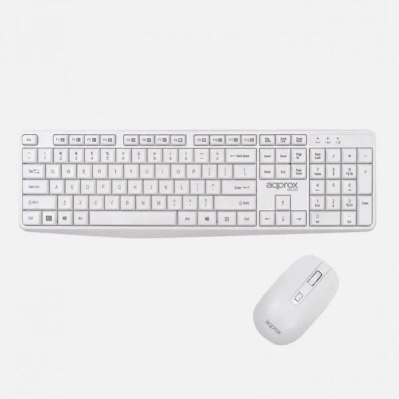 approx-appmx335w-teclado-raton-incluido-universal-rf-inalambrico-qwerty-espanol-blanco