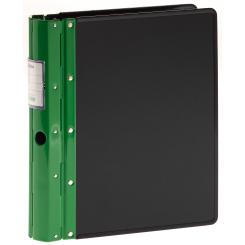 Archivador ARDOS 4 anillas c/anilla partida 80x80x80 mm y lomo metálico ollado 60 mm. c/tarjetero 54x64 mm. DIN A4. Medida ext 280x60x315 mm. Color verde.