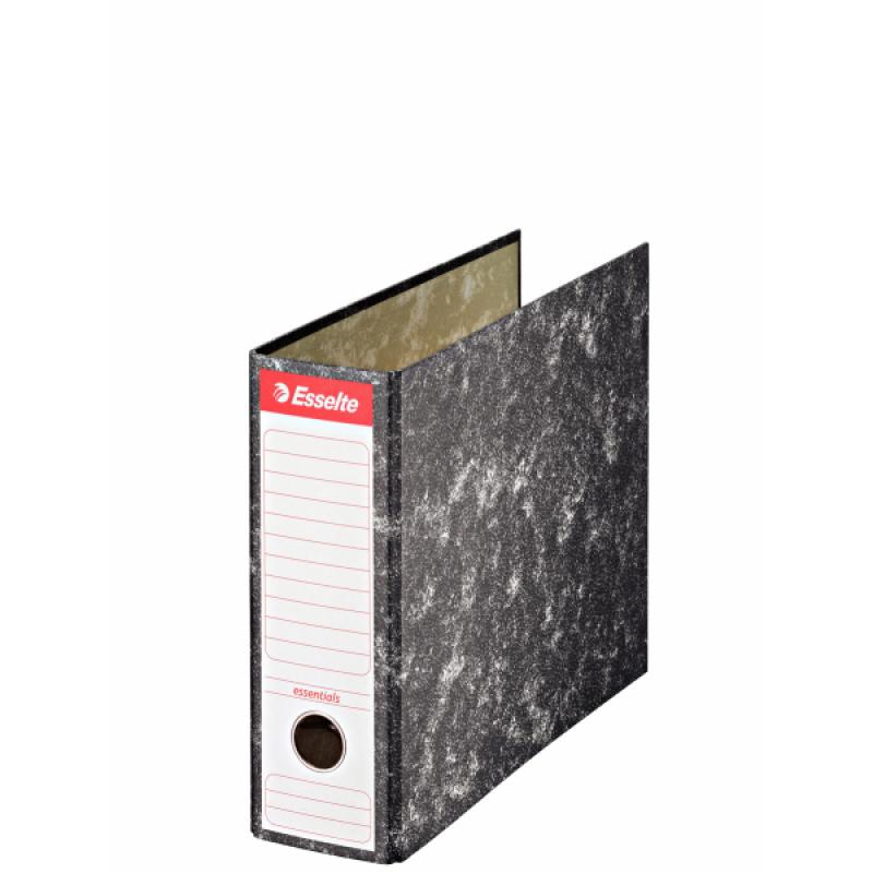archivador-de-palanca-carton-jaspeado-esselte-cuarto-apaisado-lomo-75mm-negro