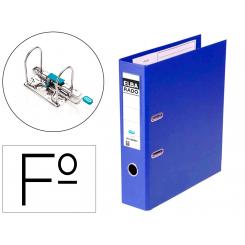 Archivador de palanca elba chic carton forrado pvc con rado folio lomo de 80 mm azul