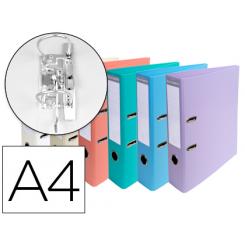 Archivador De Palanca Exacompta Carton Forrado PVC DIN A4 Colores Pasteles Surtidos Lomo 70 mm con