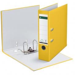 Archivador de palanca LEITZ. Plástico forrado. 180º. DIN A4. Lomo 80 mm. amarillo