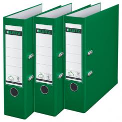 Archivador de palanca LEITZ. Plástico forrado. 180º. DIN A4. Lomo 80 mm. verde