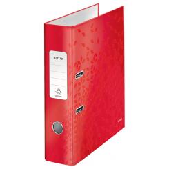 Archivador de palanca LEITZ WOW. Cartón forrado. 180º. DIN A4. 80 mm. rojo